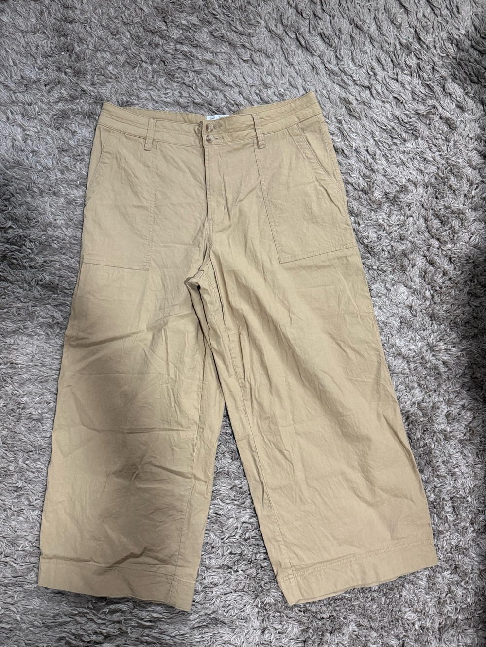 Tommy Bahama Beige Wide-Leg Cropped Pants